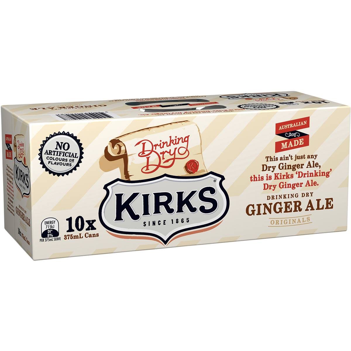 Kirks Cans  Ginger Ale 375ml 10Pk