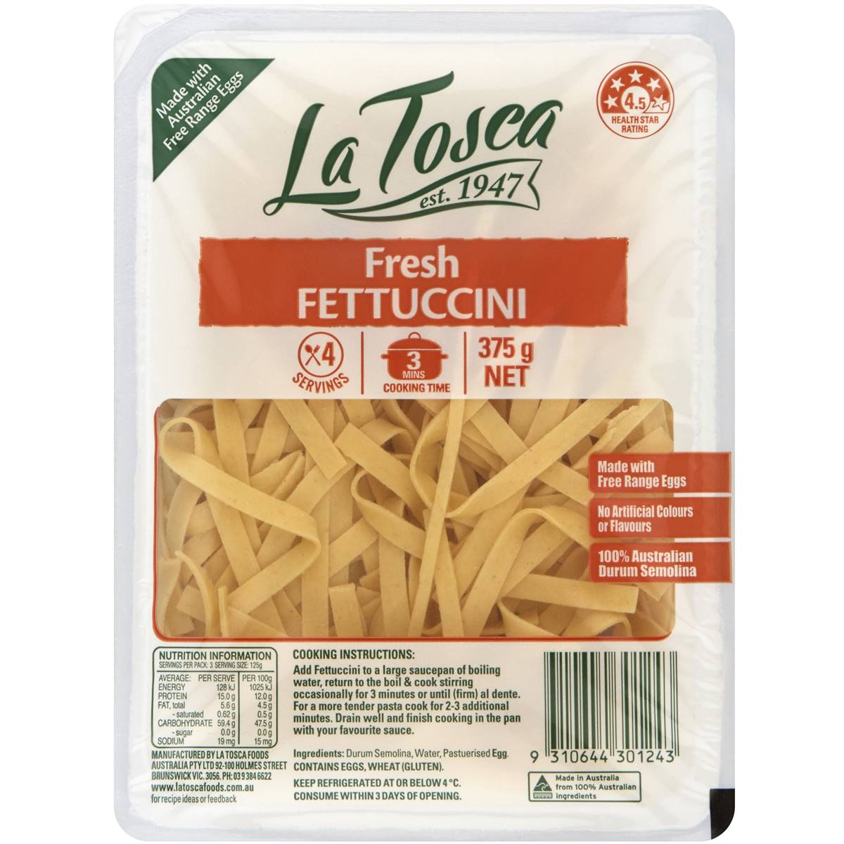 La Tosca Fresh Fettuccini 375g