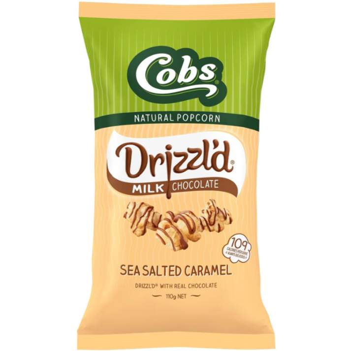 Cobs Drizzl'd Milk Chocolate Sea Salted Caramel Popcorn 110g