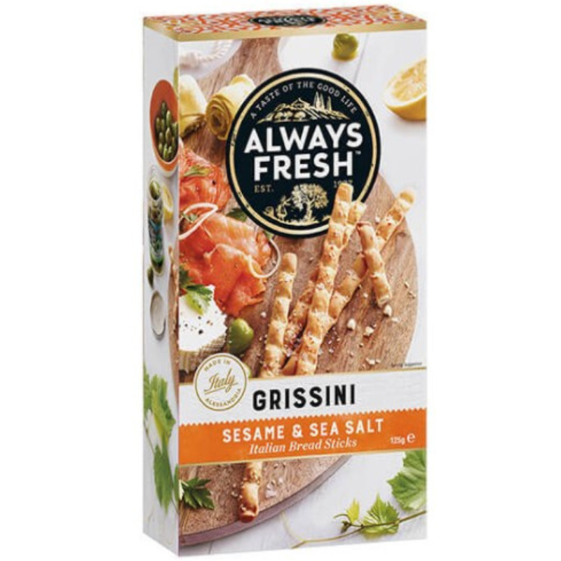 Always Fresh Grissini Sticks Sesame & Sea Salt 125g