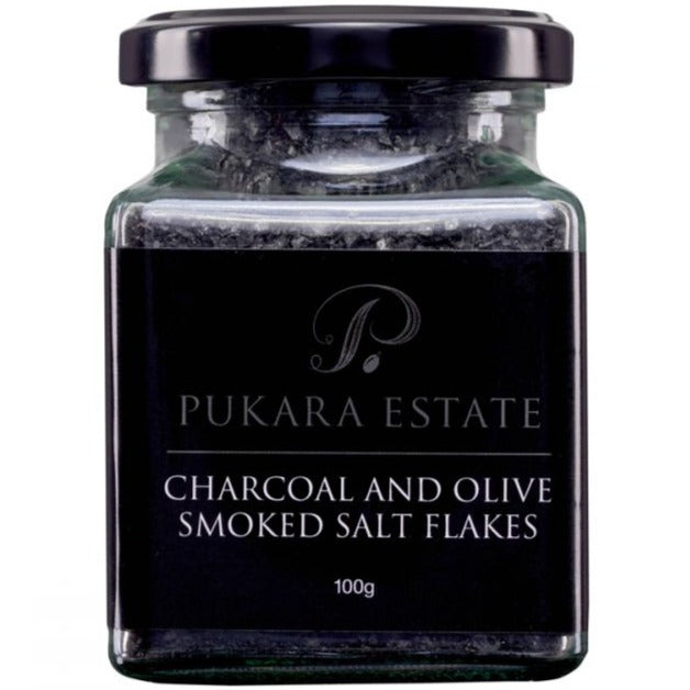 Pukara Estate Charcoal & Olive Smoked Salt Flakes 100g