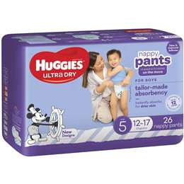 Huggies Nappy Pants Size 5 Boys  26pk