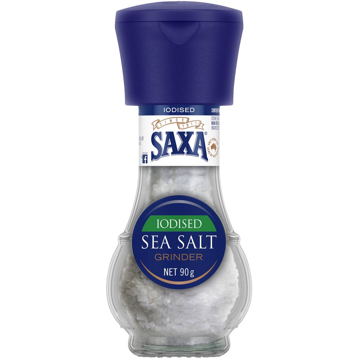 Saxa Grinder Iodised Sea Salt 90g