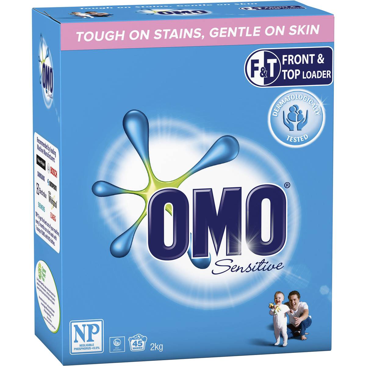 Omo Sensitive Laundry Detergent Powder Front & Top Loader 2kg