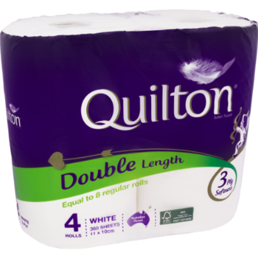 Quilton Toilet Paper Double Length 3ply 4pk