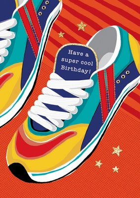 Greeting card - Happy Birthday - trainers, note insert
