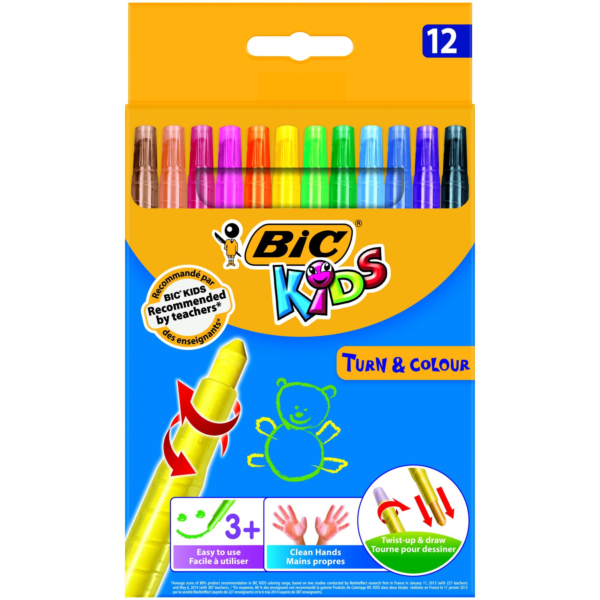 Bic Kids Turn & Colour Crayons 12pk