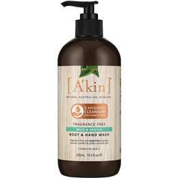 Akin Fragrance Free Mild & Gentle Hand & Body Wash 500ml