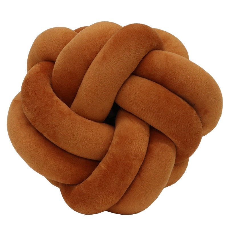 Velvet Knot Cushion Mustard