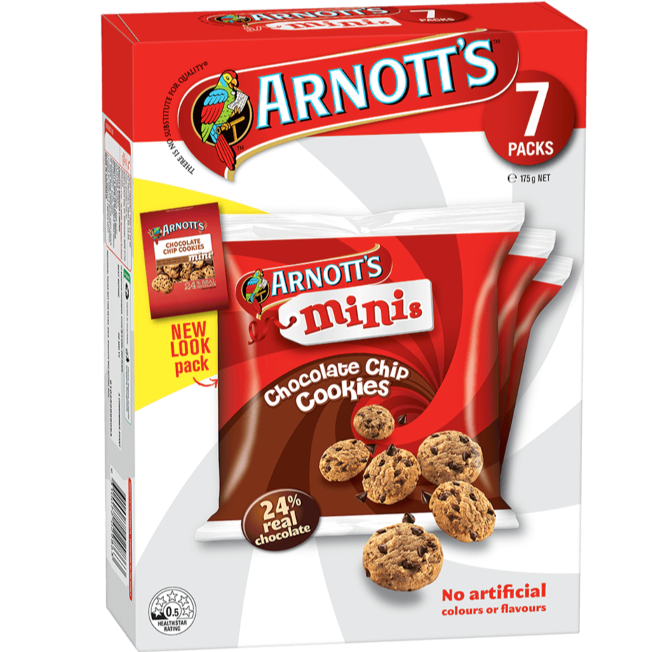 Arnotts Mini Multipack Choc Chip Biscuits 7pk