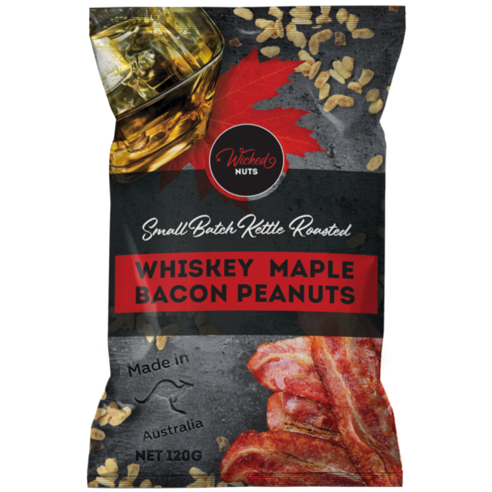Wicked Nuts, Whiskey Maple Bacon 120g