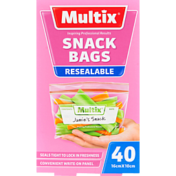 Multix Snack Size Resealable Bag 40pk