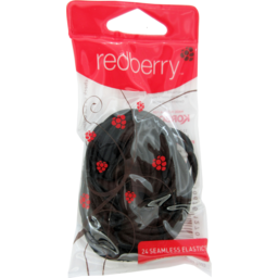 Redberry Seamless Elastics Black Large 24pk