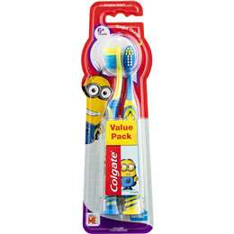 Colgate Minions Kids Toothbrush 6 Years + Extra Soft 2pk