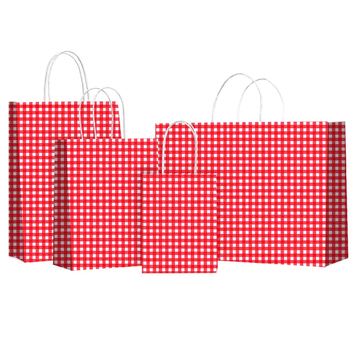 Gift Bag Gingham Red 160x200x80