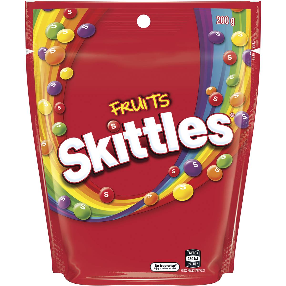 Skittles Fruits Chewy Lollies Party Share Bag 200g