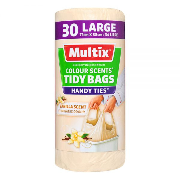 Multix Kitchen Tidy Bag w/handle Lge Vanilla scent 30pk