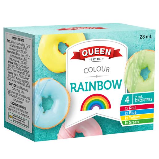 Queen Rainbow food colour 7ml 4pk