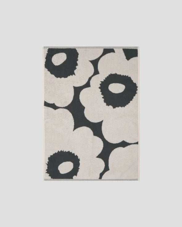 Marimekko Unikko Hand Towel Charcoal OffWhite