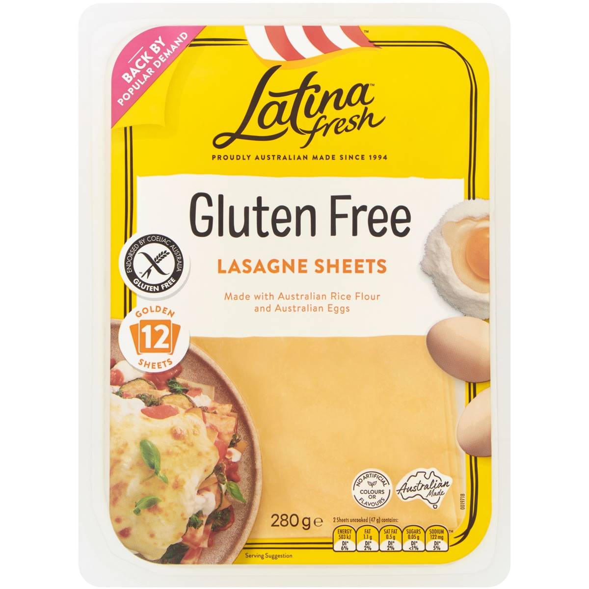 Latina Gluten Free Lasagne Sheets 280g