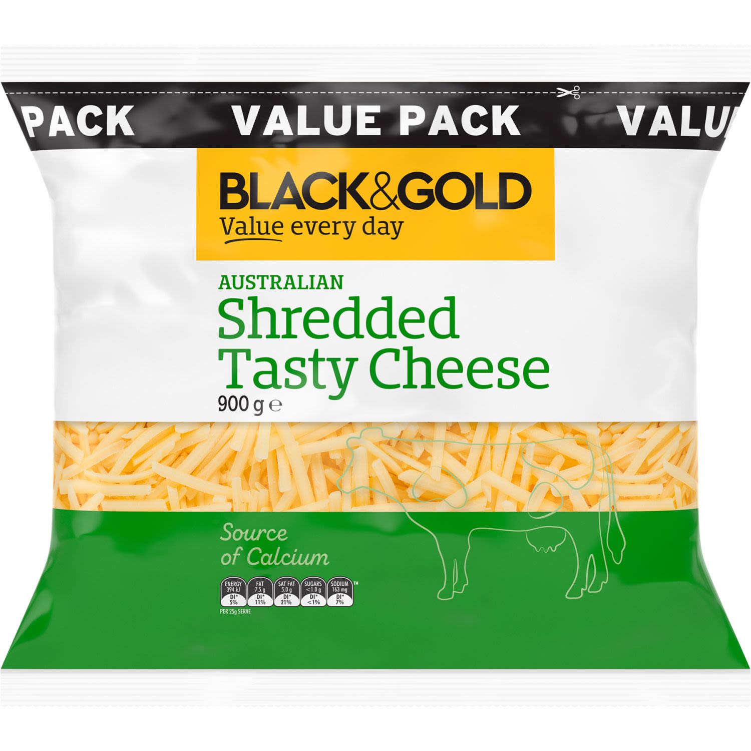 Black & Gold Tasty Shredded Cheese 900g