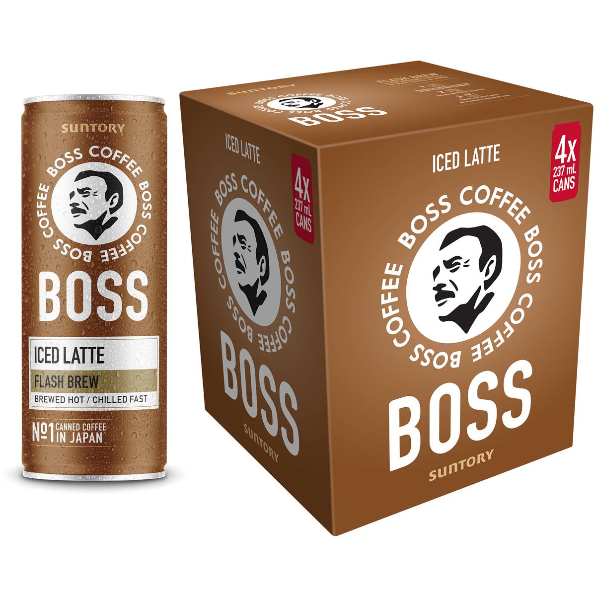 Boss Coffee Iced Latte 4 x 237ml