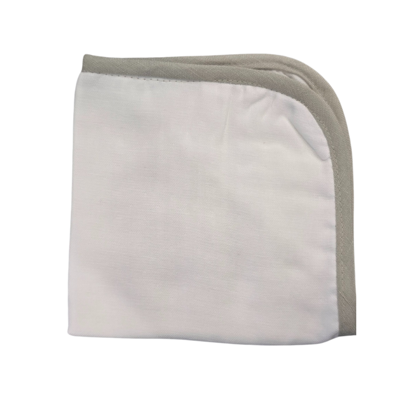 Charlottes Drawer Linen Edged Muslin Burp Cloth - Sage