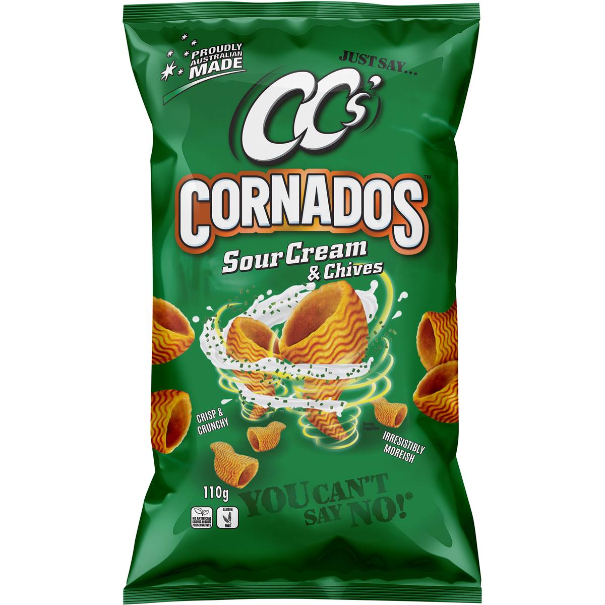 CC's Cornados Corn Chips Sour Cream & Chives 110g