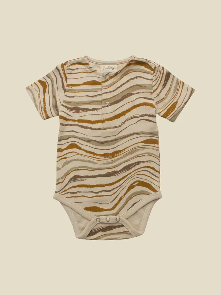Wave Short Sleeve Bodysuit 3-6m