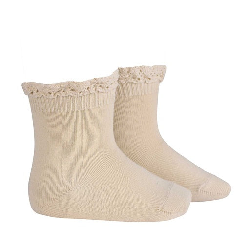 Condor 2409/4 Ankle Sock with Lace Linen Size 2