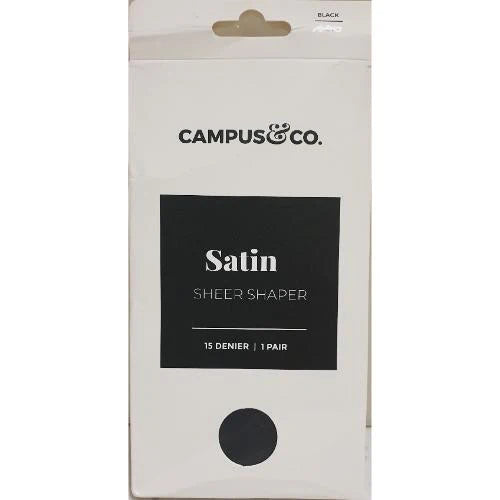 Campus & Co Satin Sheer Shaper Black Medium