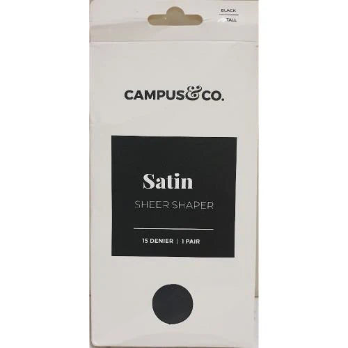 Campus & Co Satin Sheer Shaper Black Tall