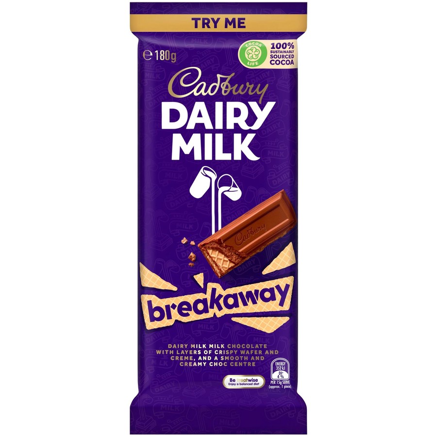 Cadbury Dairy Milk Breakaway Chocolate Block 180g