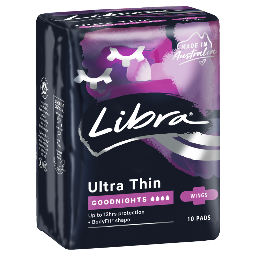 Libra Ultrathin Goodnights Wings 10 pads