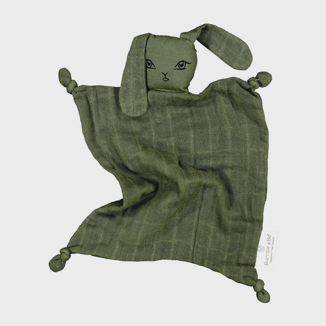 Burrow & Be Muslin Bunny Comforter - Olive