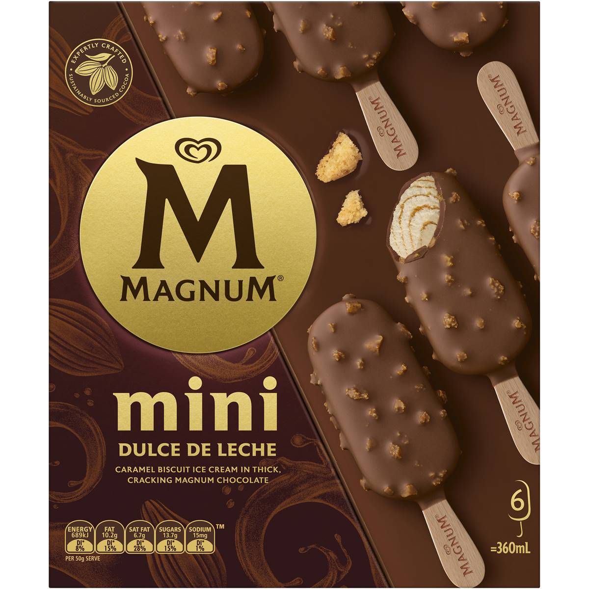 Magnum Mini Ice Cream Dulce D Leche 6Pk