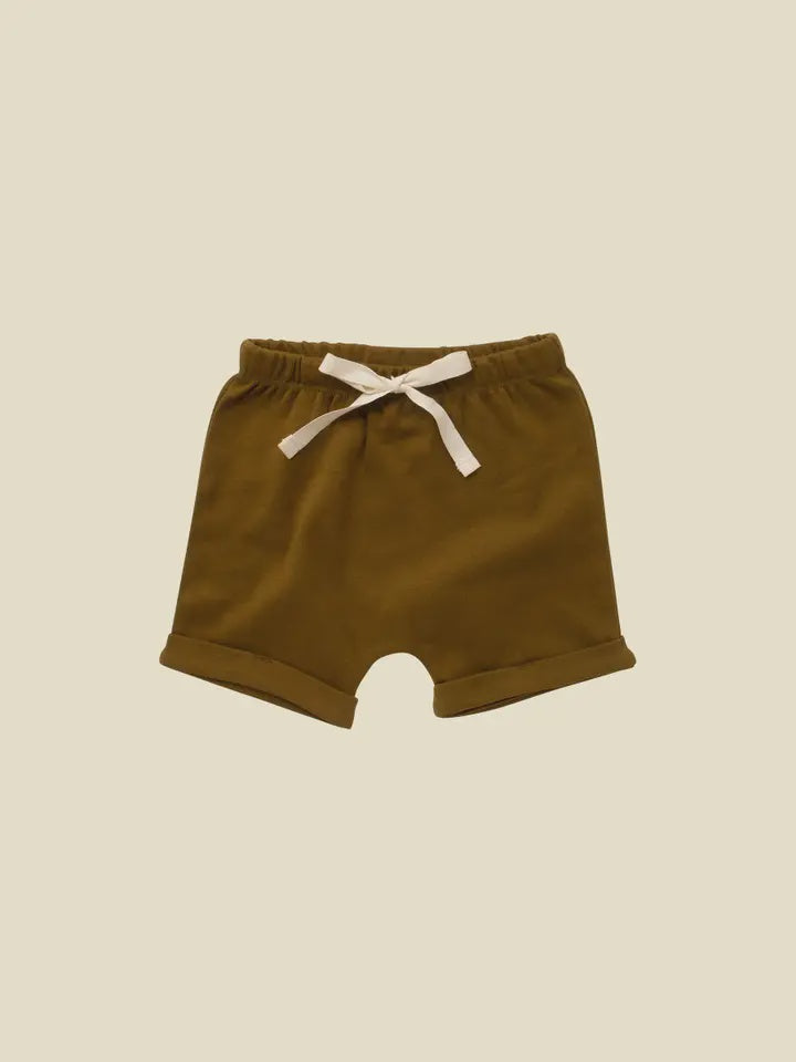Olive Drawstring Shorts 6-12m