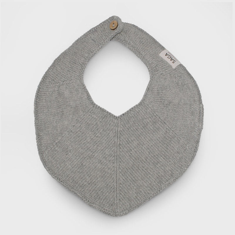 Saga Knitted Bib - Grey Melange