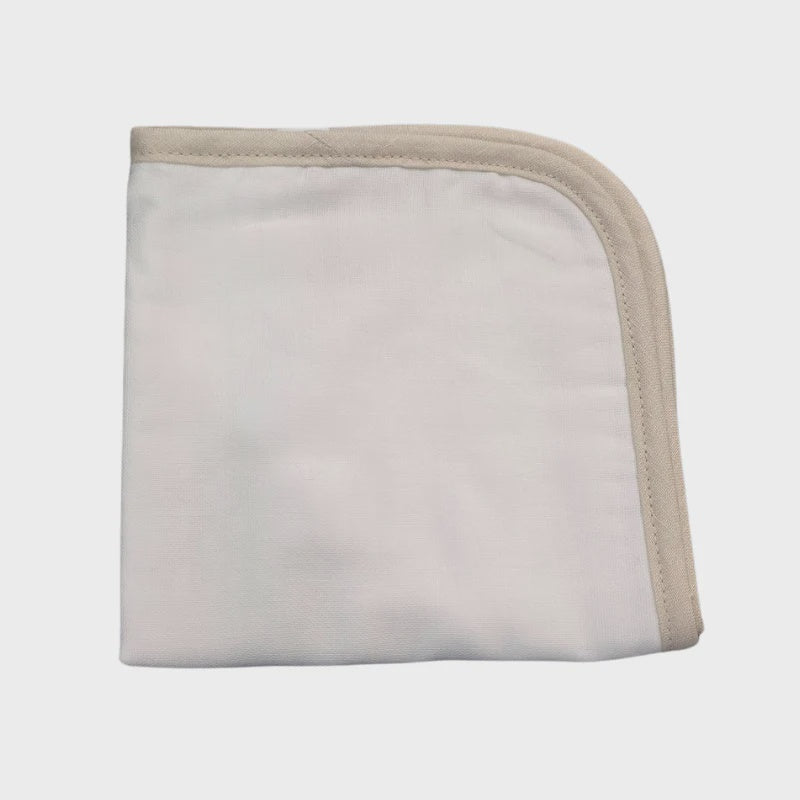 Charlottes Drawer Linen Edged Muslin Burp Cloth - Linen RH