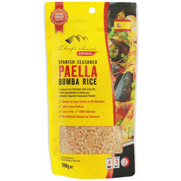Chef's Choice Spanish Seasoned Paella Bomba Rice 200g