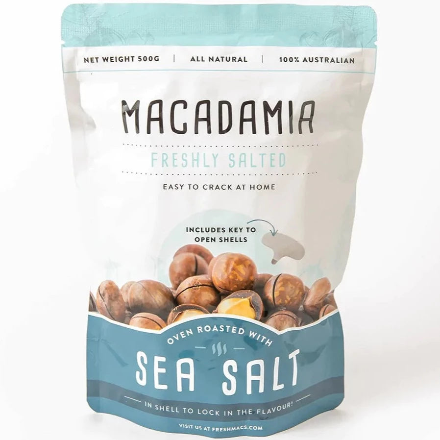 Nutworks Roasted Sea Salt Macadamia Nut in Shell with Key 180g