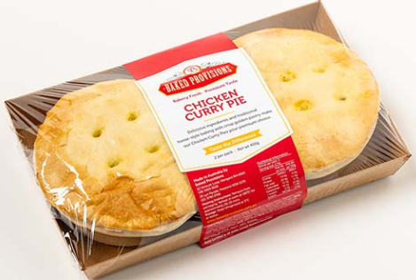 Baked Provisions Chicken & Curry Pie twin pk 420g
