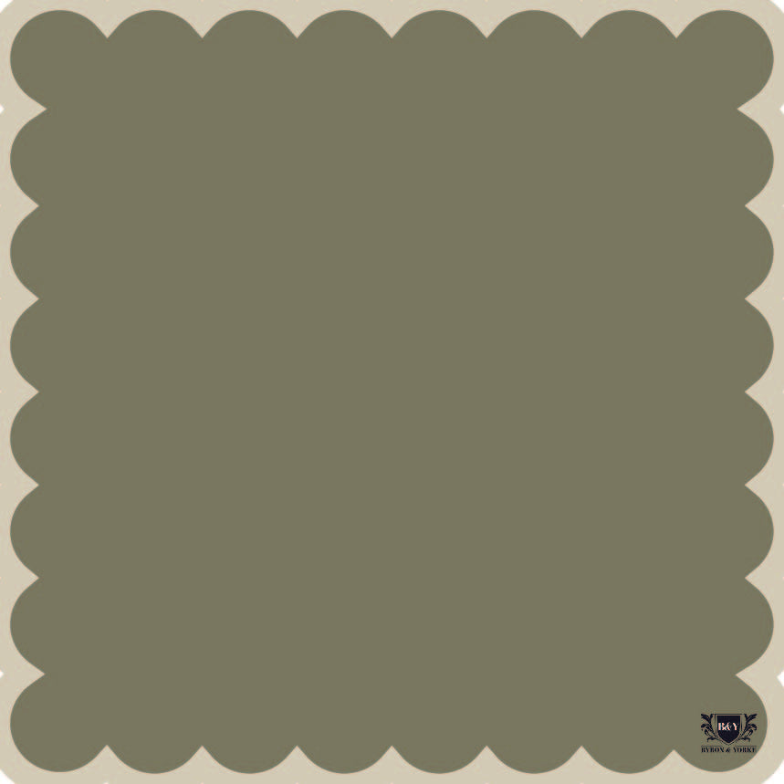 Byron & Yorke Paper Placemat Olive Beige Scallop 30pc