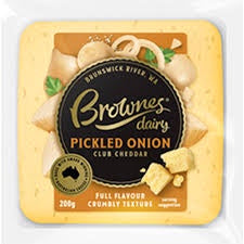 Brownes Pickled Onion Cheddar 200g