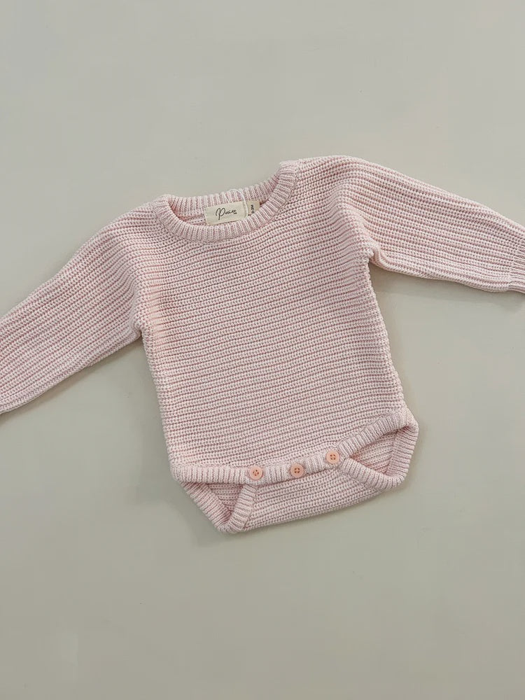 Classic Ribbed Romper Baby Pink 0000