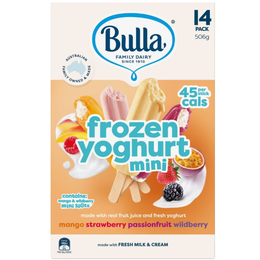 Bulla Mini Frozen Yoghurt Assorted Flavours 14 Pk