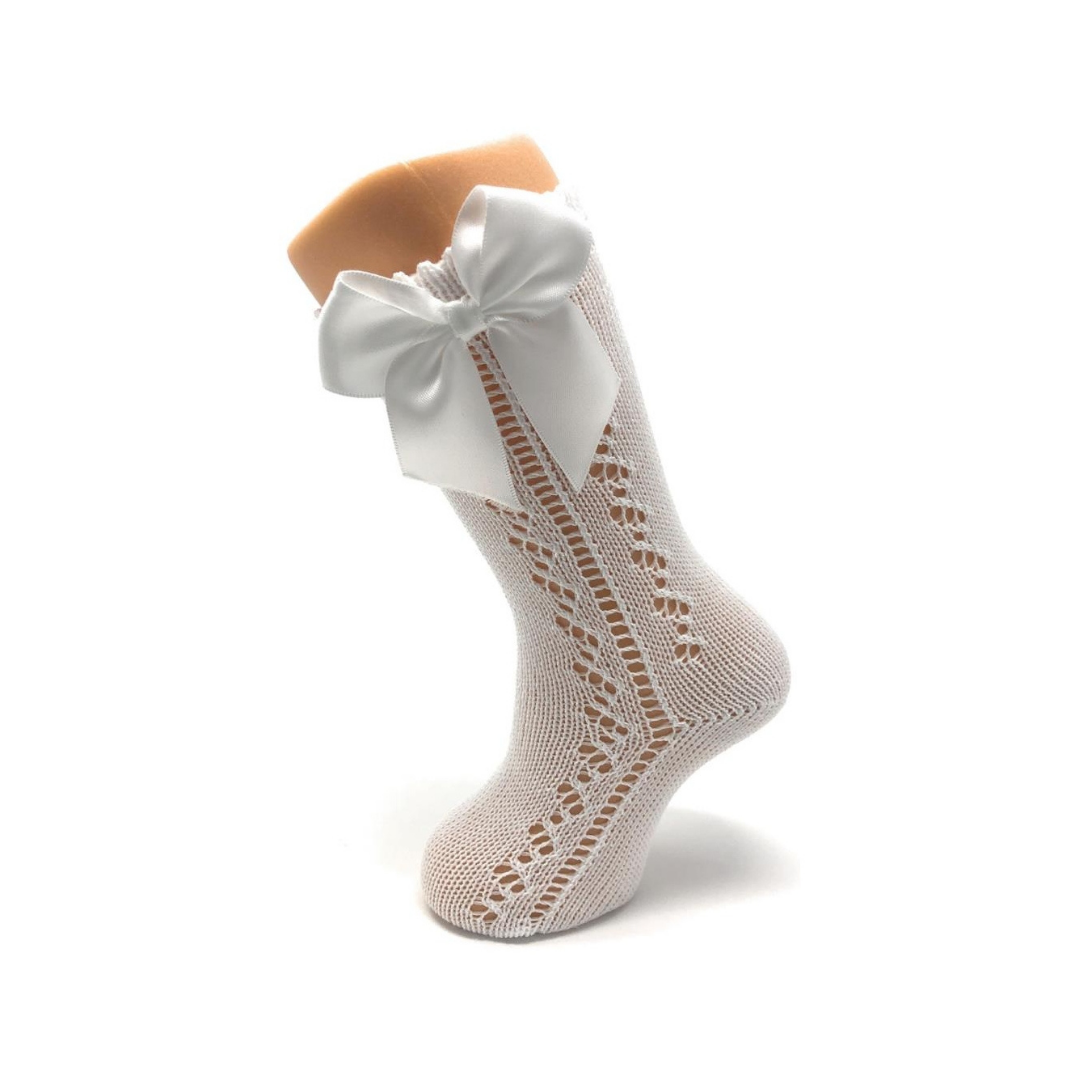 Carlomagno White Bow Socks 2141