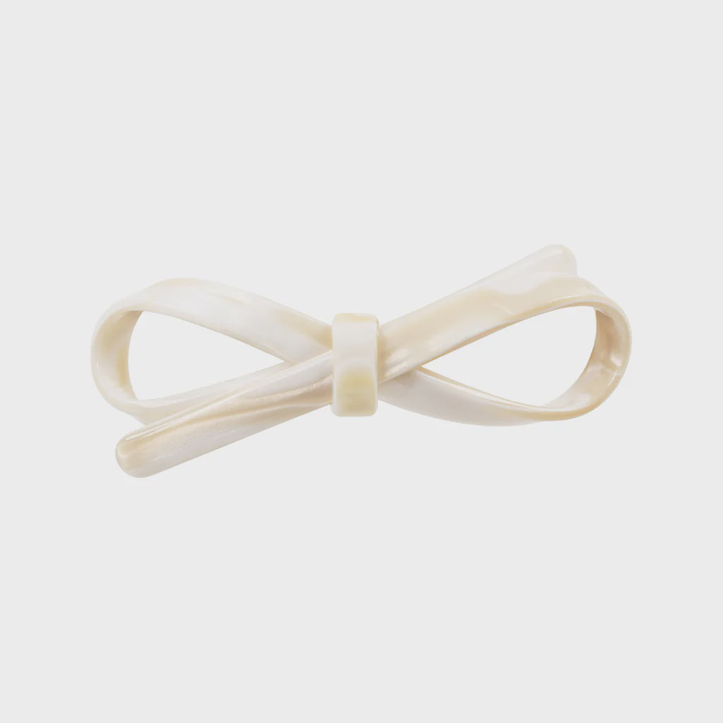 Chic White Alba Bow Hair Clip