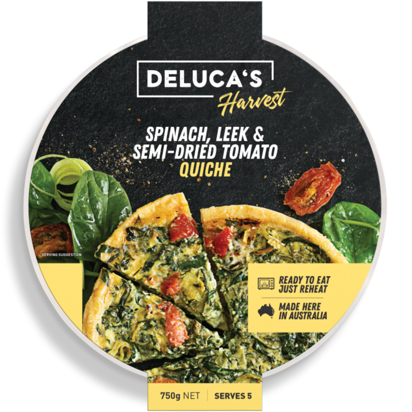 Deluca's Spinach, Leek & Semi-Dried Tomato Quiche 750g