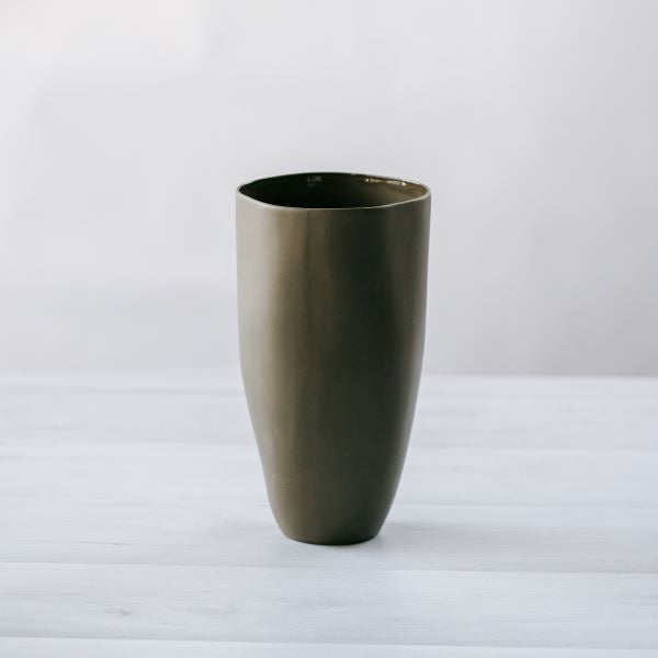 Flax Tall Vase  27cm - Khaki